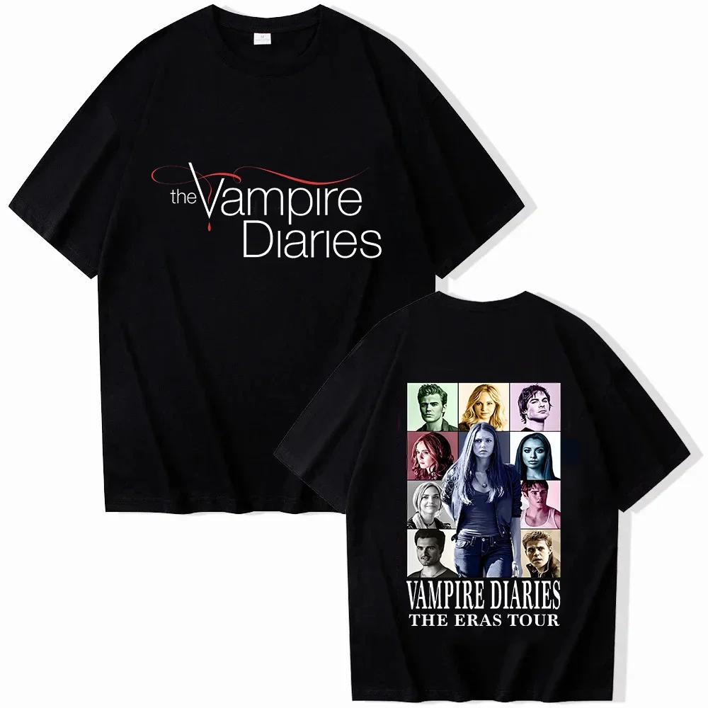 The Vampire Diaries Women's T-shirt Summer O-neck Tee Tops Female T Shirt 90s Korean Clothes Harajuku Unisex Casual Tee Shirt