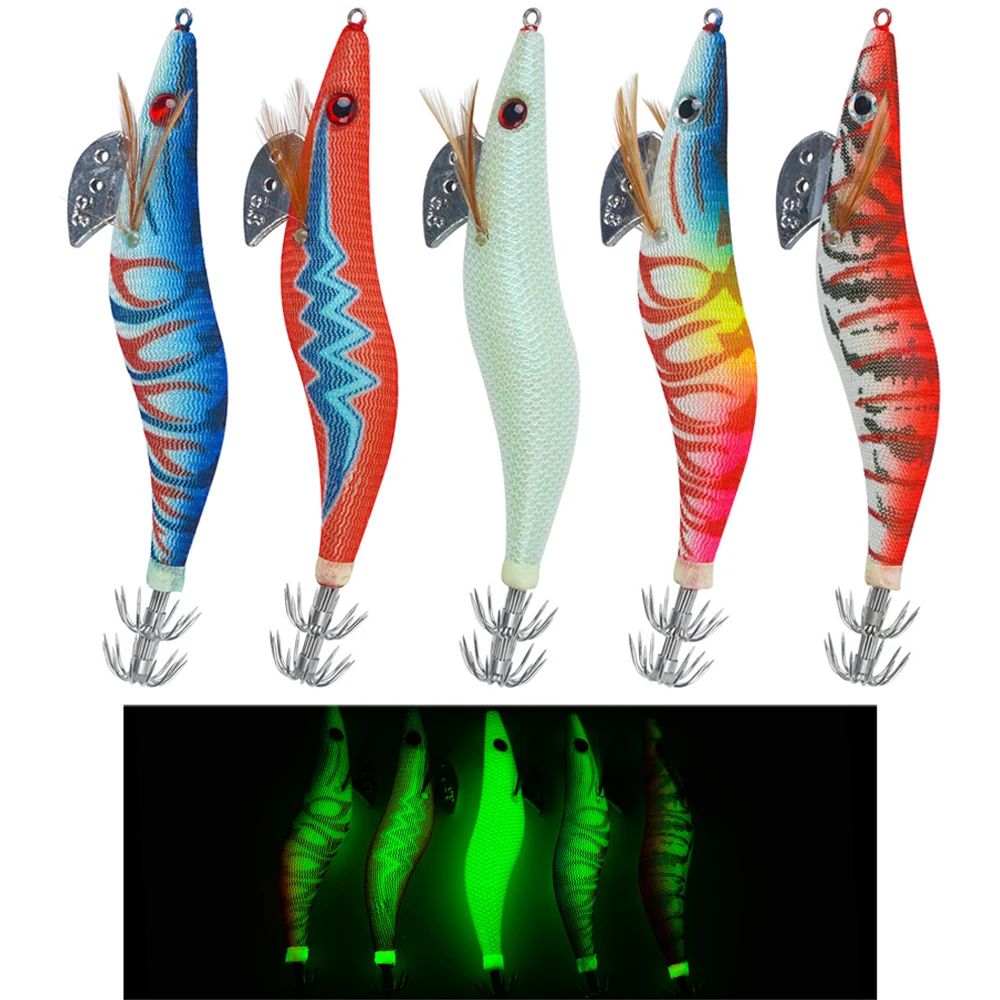 

5Pcs Squid jig Octopus Shrimp Fishing Lure squid bait cuttlefish jig Fishing Hook Saltwater Artificial Jigging Lure 2.5/3.0/3.5#