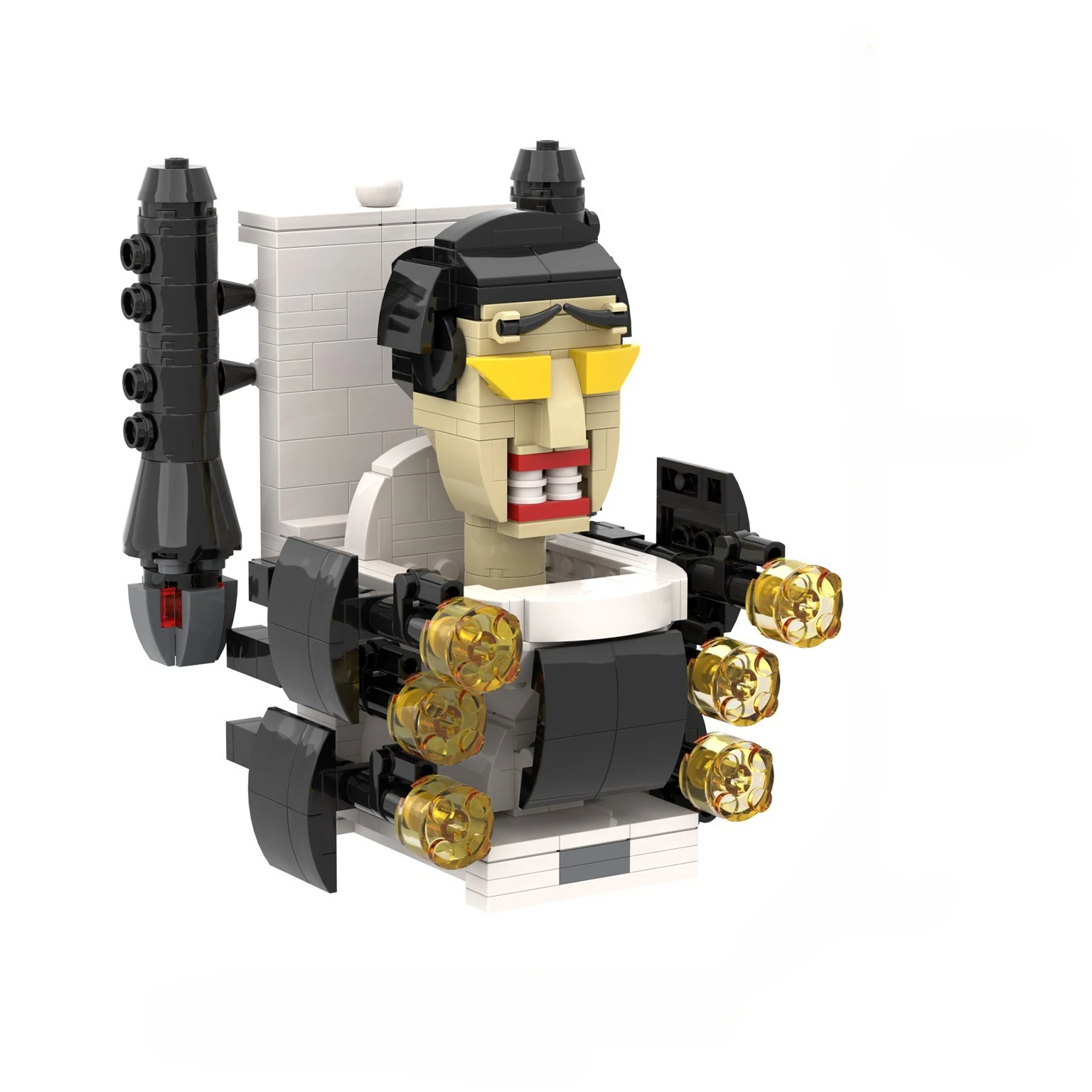 

Совместим с LEGO Skibidi Toilet MOC Абстрактные строительные блоки Модернизированная версия Супер GMAN Модель туалета Человека Кирпичи Игрушки