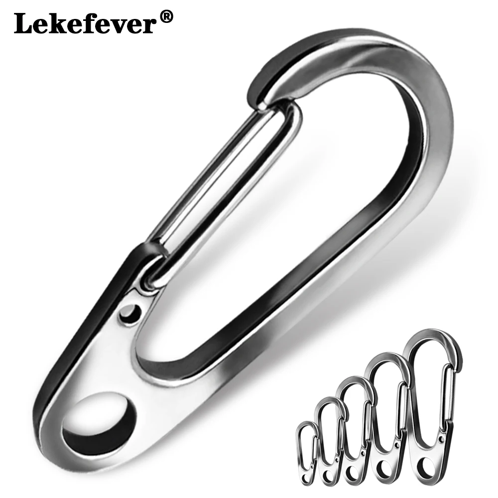 

Stainless Steel Keychain Metal Lobster Clasp Buckle Outdoor Camping Mountaineering Buckle Mini D-type Backpack Buckle Tool Clips