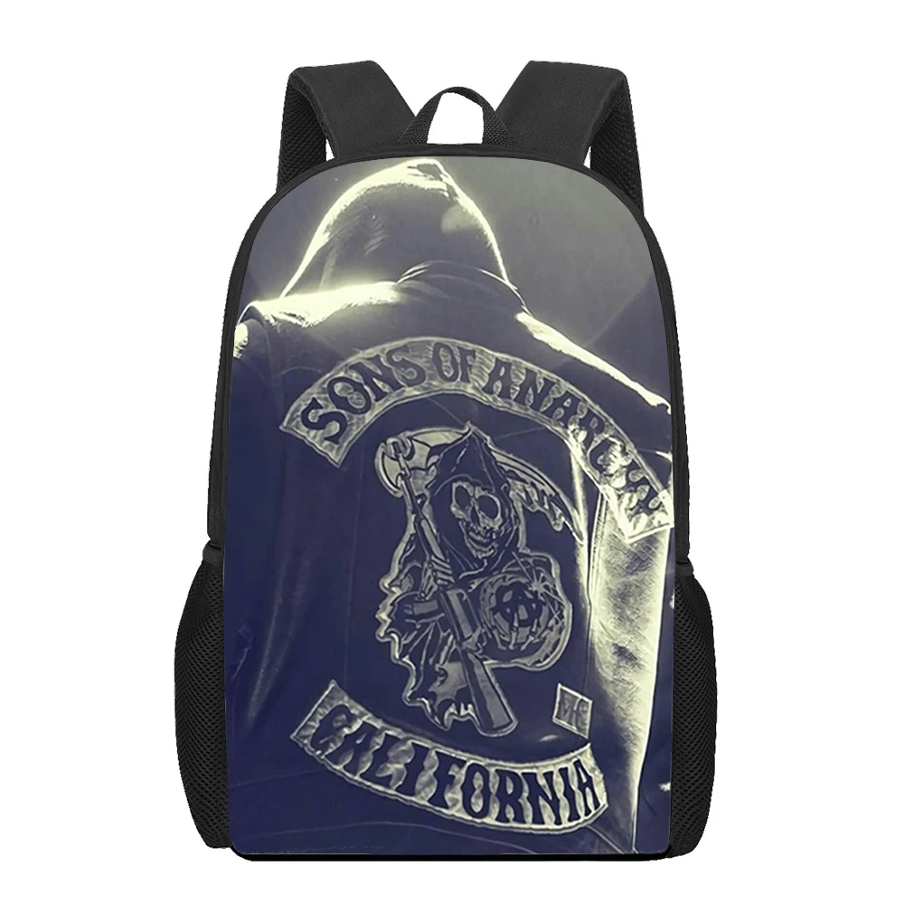 Sons of Anarchy Pattern Backpack for Boys Girls Students School Bags Teenager Laptop Backpack Aldult Casual Travel Rucksack Gift