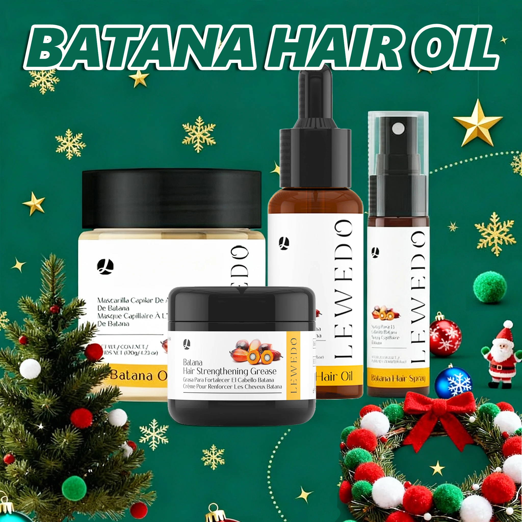 

Набор масел Батана, питательная маска для укрепления волос, кондиционер Батана, масло для восстановления секущихся волос, уход за кожей головы, чистый рождественский подарок