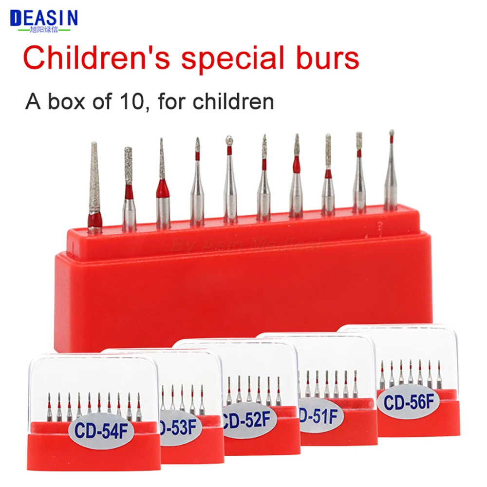 

10pcs/Pack Dental High Speed Diamond Burs for Children CD Series Dentist Diamond Drills Dental Lab Polishing Tools Dia.1.6mm