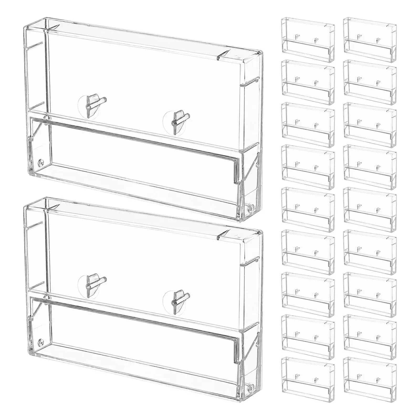 30 Pcs Highly Transparent Audio Tape Box Cassette Cases Holder for Car Boxes ABS Display