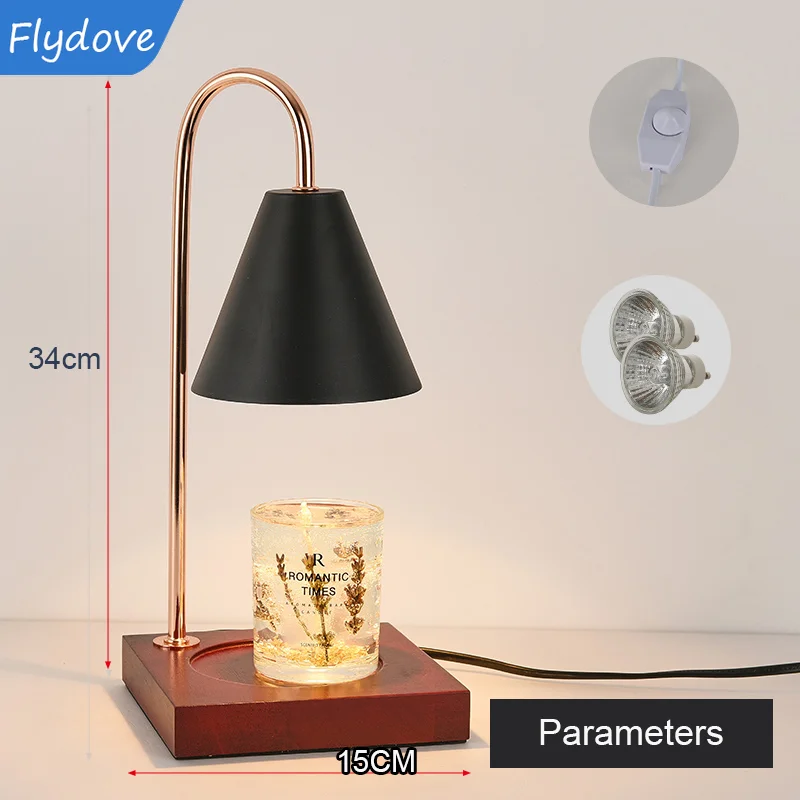 

Nordic Modern Candle Table Light LED Table Lamp Wood Base Candles Bedroom Bedside Home Lighting Decoration Fixtures