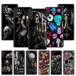 Retro Skull Butterfly Soft Case For Samsung Galaxy S22 S20 S21 FE S10 Note 20 Ultra 10 S23 Plus S8  Phone Cover Shell