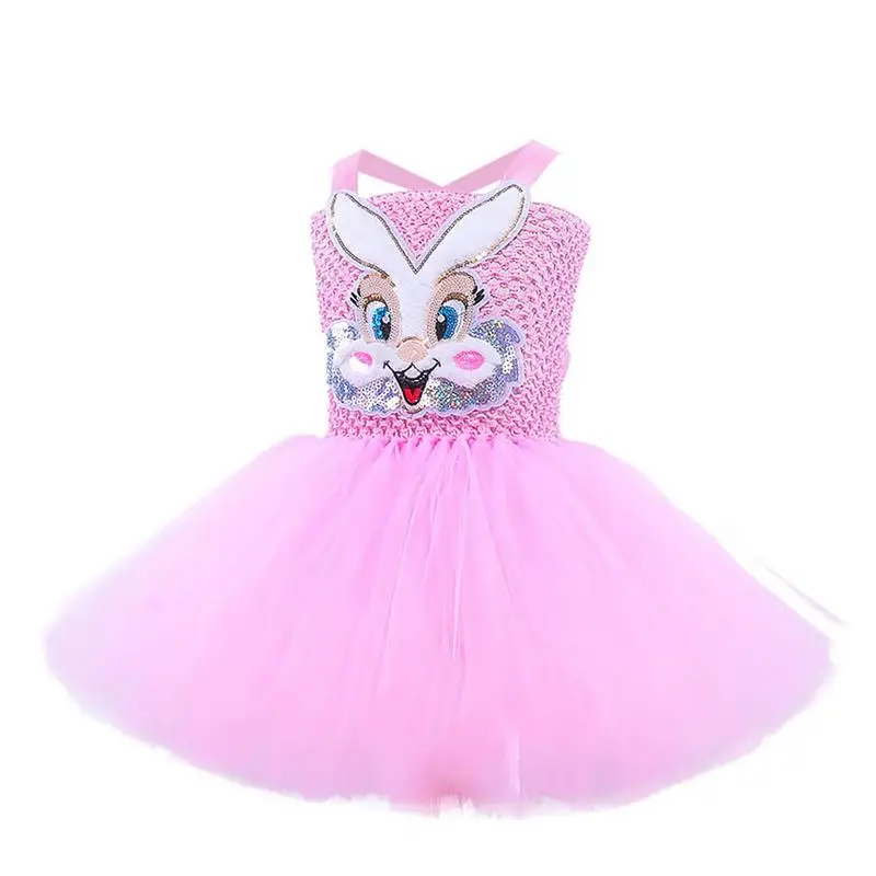 Easter Rabbit Dress Sleeveless Bunny Costume Tutu Dress Bunny Costume Tutu Dress-Up Clothes For Little Girls