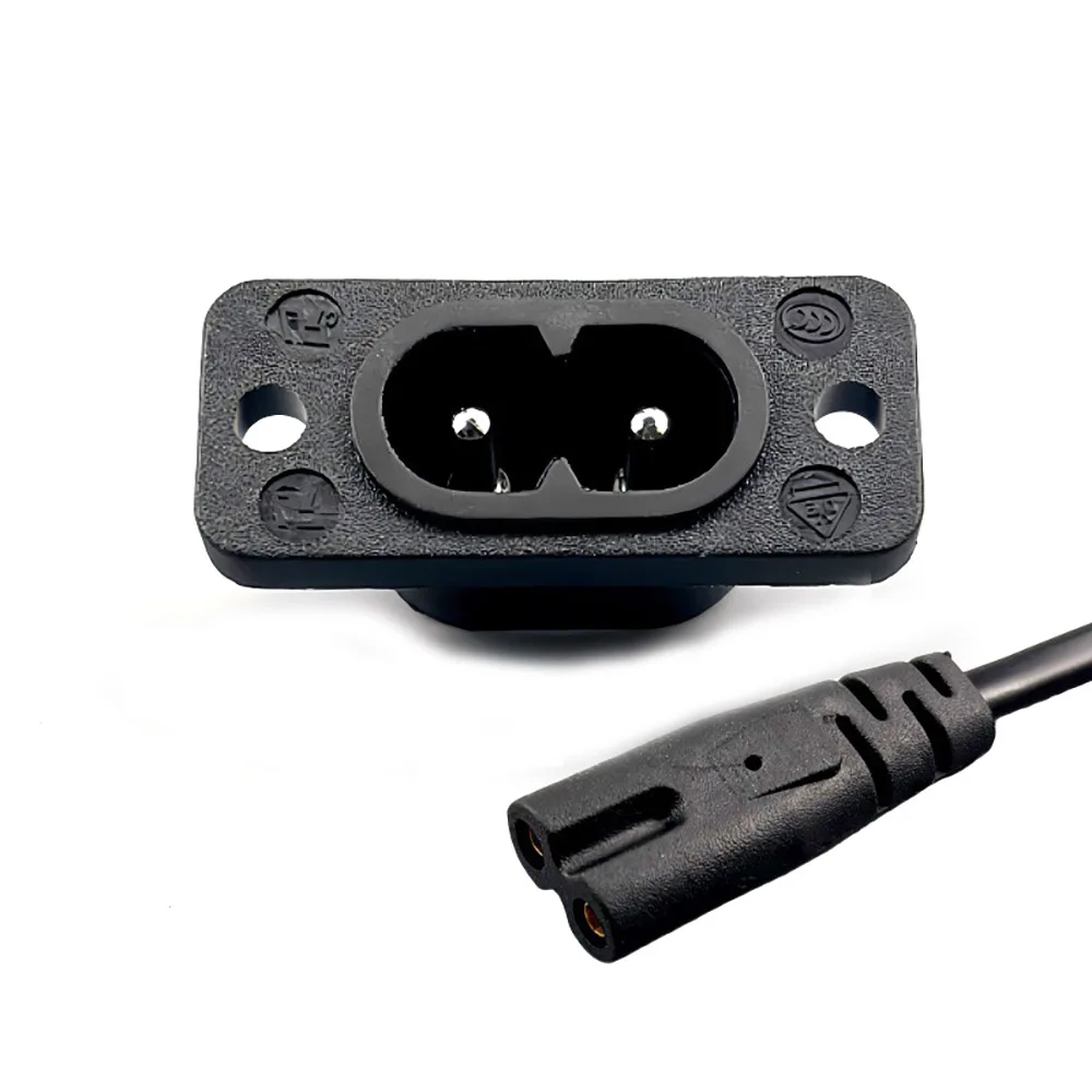 AC 2.5-5A 250V C8 male power socket C7 female plug power outlet embedded electric connector connector 35mm*15mm - Detail 1