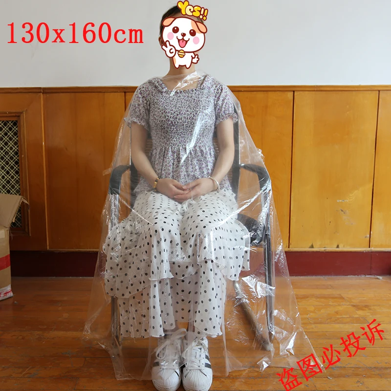 130cmx160cm 100 pieces   Disposable Hair cutting Cape Salon Gown /Hair Cut Cutting Salon Stylist Cape Nylon Barber Cloth