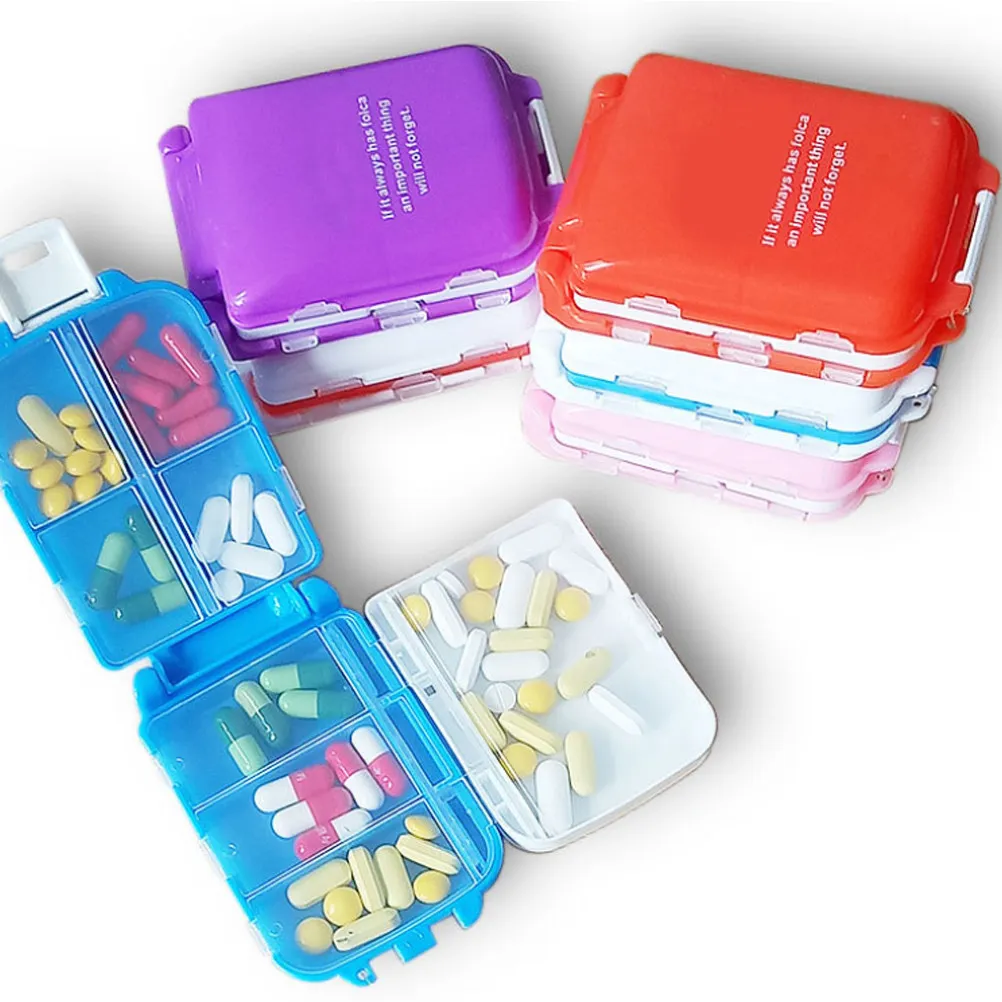 Portable 8 Slot Pill Box Medicine Organizer Compact Lightweight Plastic Storage Case for Daily Use Travel Elderly