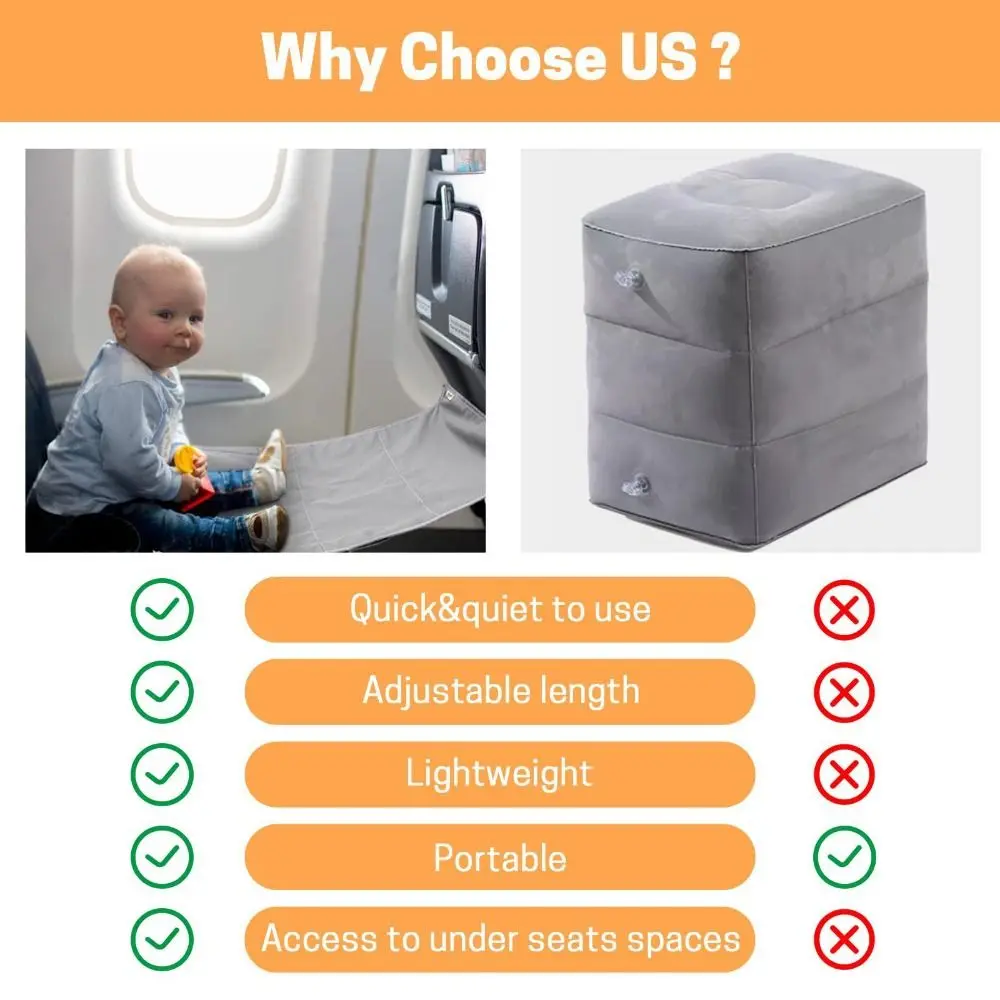 Kids Travel Airplane Bed Toddler Pedals Bed Portable Travel Footrest Hammock Kids Bed Airplane Seat Extender Legrest For Kids