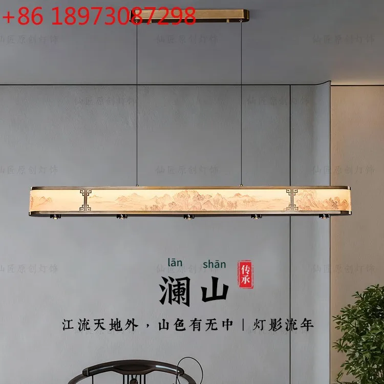 

Люстра для ресторана, новый китайский стиль, дзен, чайная комната, один слово, обеденный стол, барный светильник