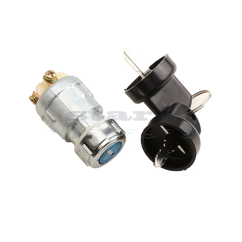 12V Ignition Starter Switch OFF ON START Position 3 Contact Terminals with 2 Keys for Go Kart Motorcycle Ignition Lock Cylinder