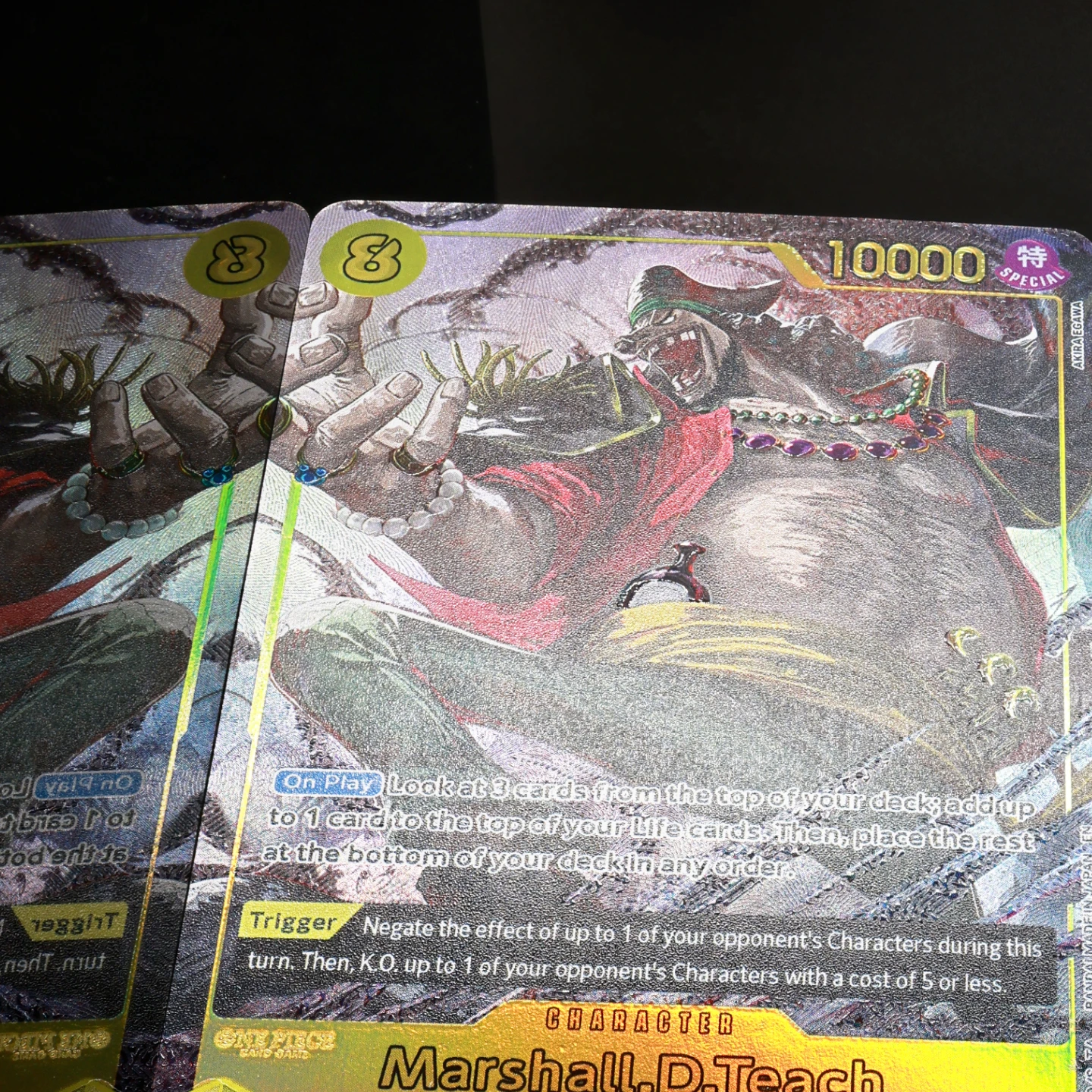 One Piece TCG OPCG Englisch OP16-119 Teach SEC Regular Alt Art Karte 8 Kosten Gelb Teach Texturierte Folienkarte Anime Sammelkarte – Detail 4