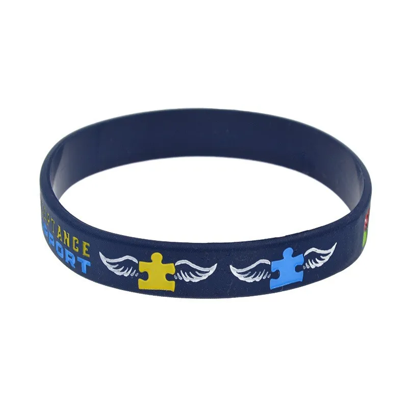 50 Stück Autismus-Bewusstseins-Armbänder aus Silikon mit Aufschrift „Liebe und Unterstützung“, inspirierende Gummibänder für Erwachsene – Detail 3