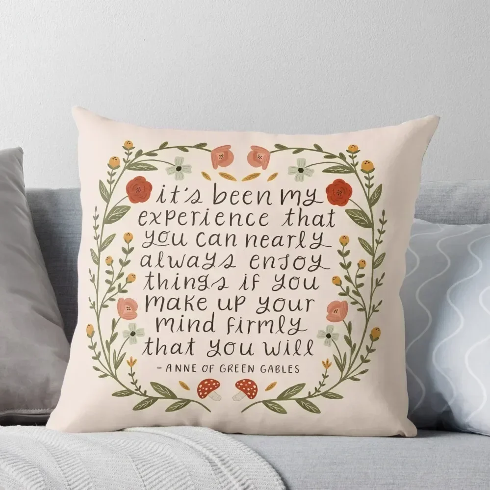 Anne of Green Gables Enjoy Things Quote Throw Pillow Sofa Cushions Cover autumn pillowcase Cushions For Sofa pillow