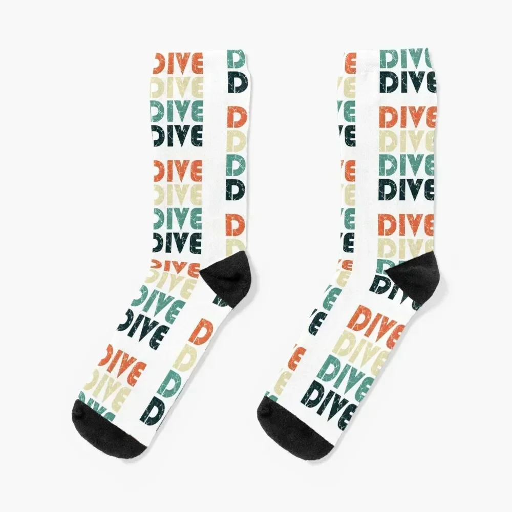 

Retro Vintage Diving Springboard Diver Gift Dive Socks snow sheer Stockings man winter thermal Man Socks Women's