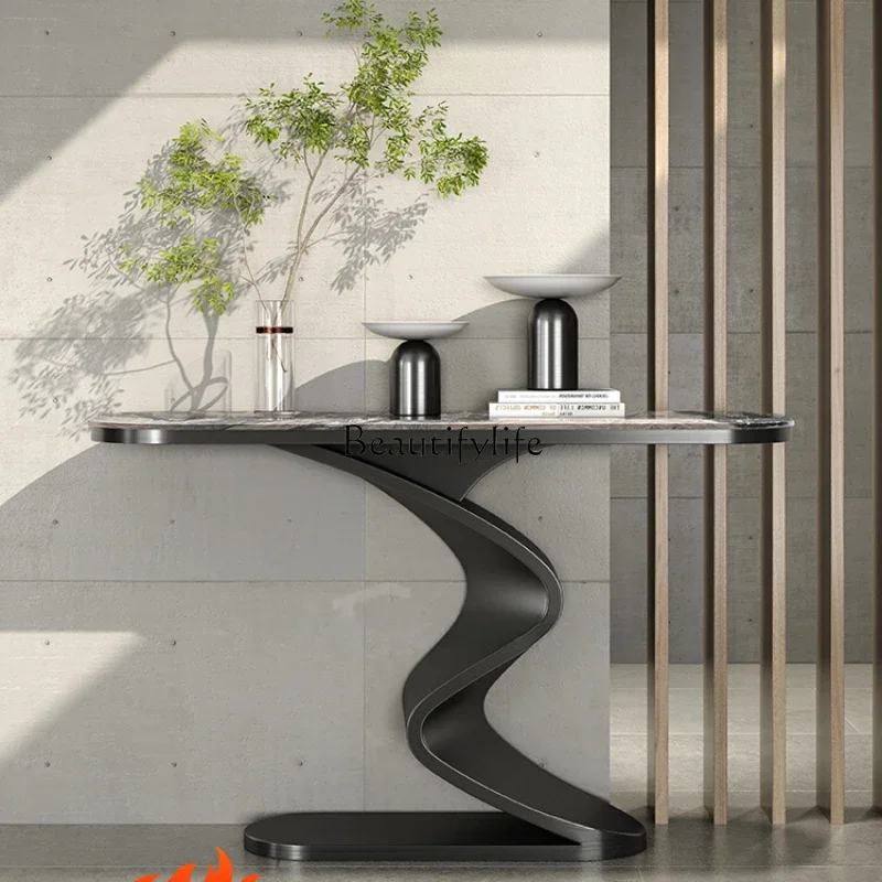 

LD33Italian Simple Luxury Natural Marble Hallway Modern Simple Home Light Luxury Minimalist High-End Console