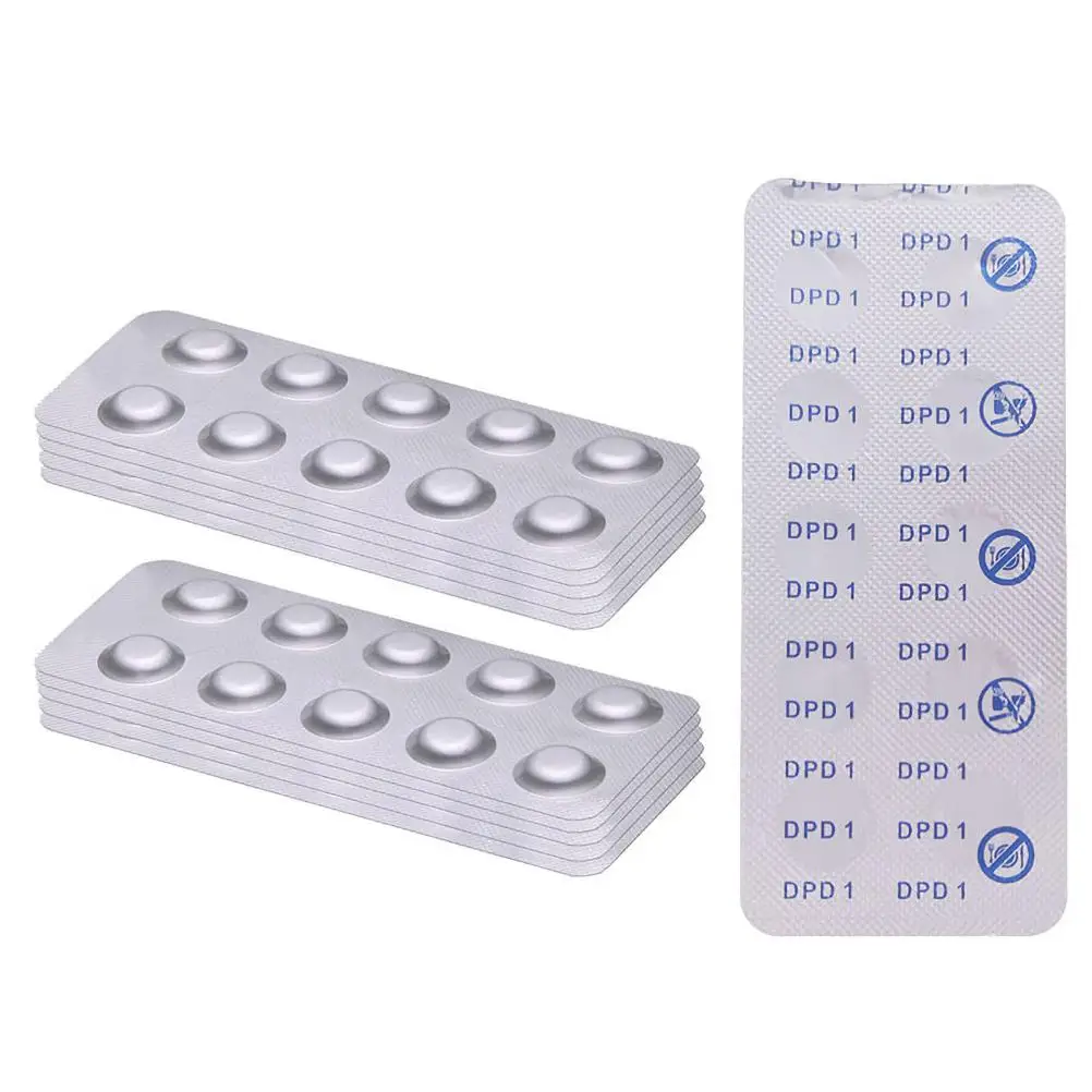 Water Test Tablets, Pool pH Test, Quick Test Tablets for Accurate Water Analysis - Ideal pH 7.0-7.4 & Cl 0.5-1.0 mg/L, 100 Piece