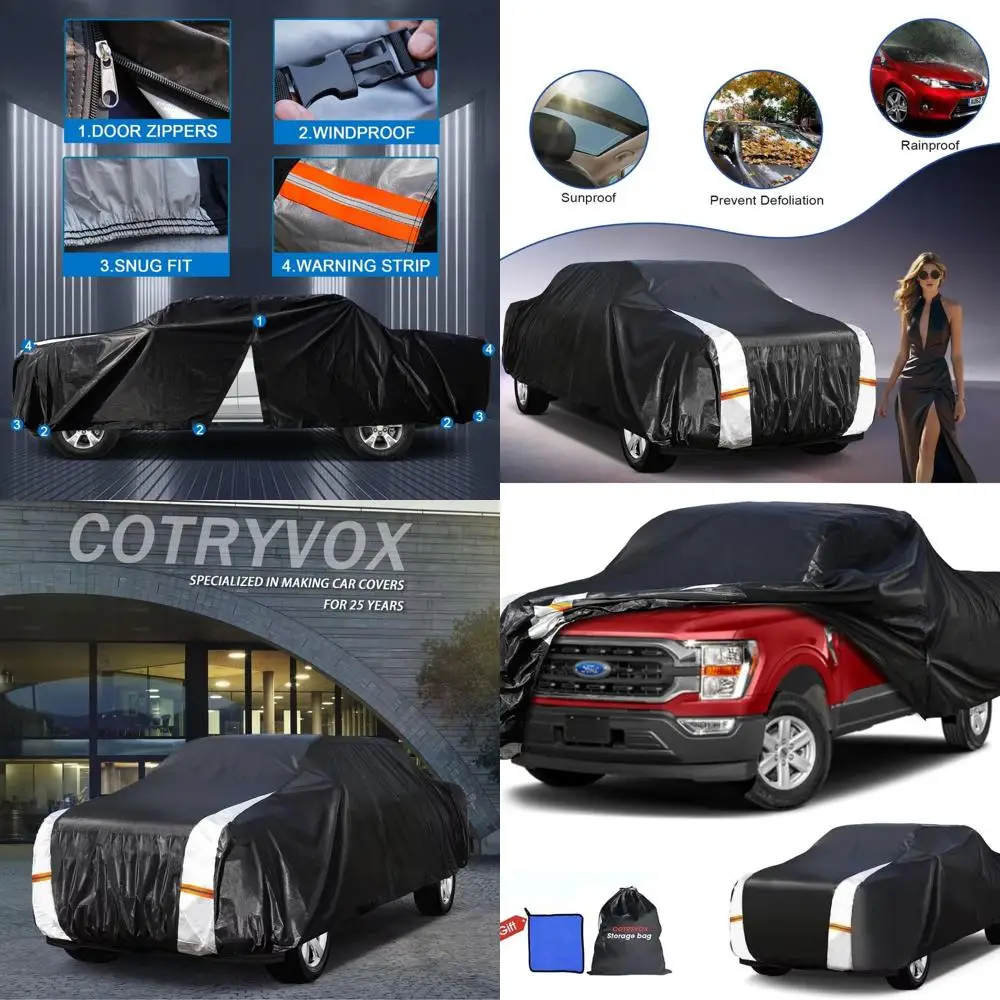 

Индивидуальный чехол для грузовика F-150 на стандартный LB 1997-2026 гг. (8'-8.1 дюйма) с дверной молнией, 12-слойный водонепроницаемый, всепогодная защита