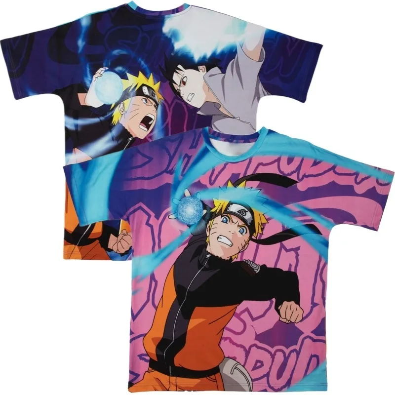2026 Hot Selling Naruto Vs. Sasuke T-shirt - Japanese Anime Style Street Fashion - Unisex Couple Style Loose Casual Short-Sleeve