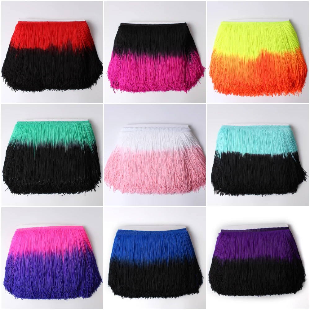 5/10Yards/Lot  20cm Polyster Tassel Fringe Trim Lace Ribbon Tassels Sew Latin Dress Stage Garment Curtain DIY Accessories