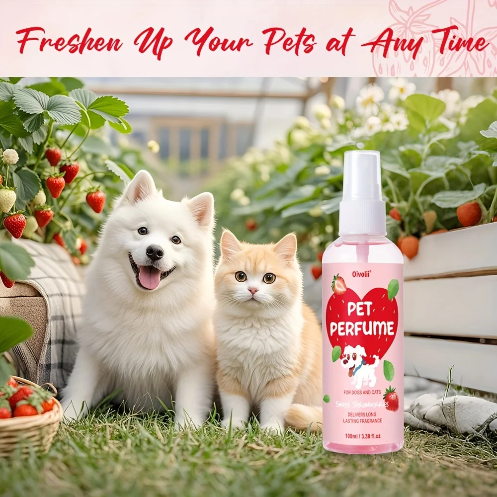 

3.38oz Strawberry Fields Pet Deodorizing Spray | A Plant-Based Scent That Pets Love, Effective Odor Eliminator, Natural Enzyme Solution for Refreshing Fur And Bedding