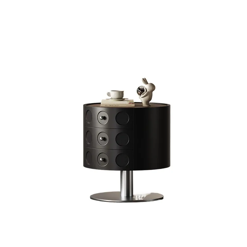 Modern simple bedroom bedside storage cabinet, Italian black bedside cabinet
