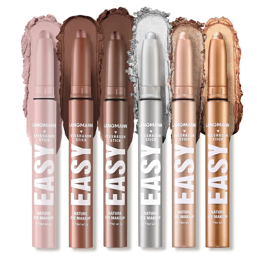 New Shimmer Matte Multi-Color Eyeshadow Sticks Blendable Long-Lasting Eye Shadow Pencils Smooth Applications for Bold or Natural