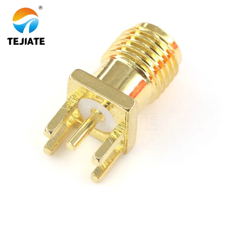 Tuerca de soldadura SMA hembra Jack, 1,6mm, borde, Clip PCB, montaje recto, conector RF chapado en oro, soldadura de receptáculo, 10 Uds.