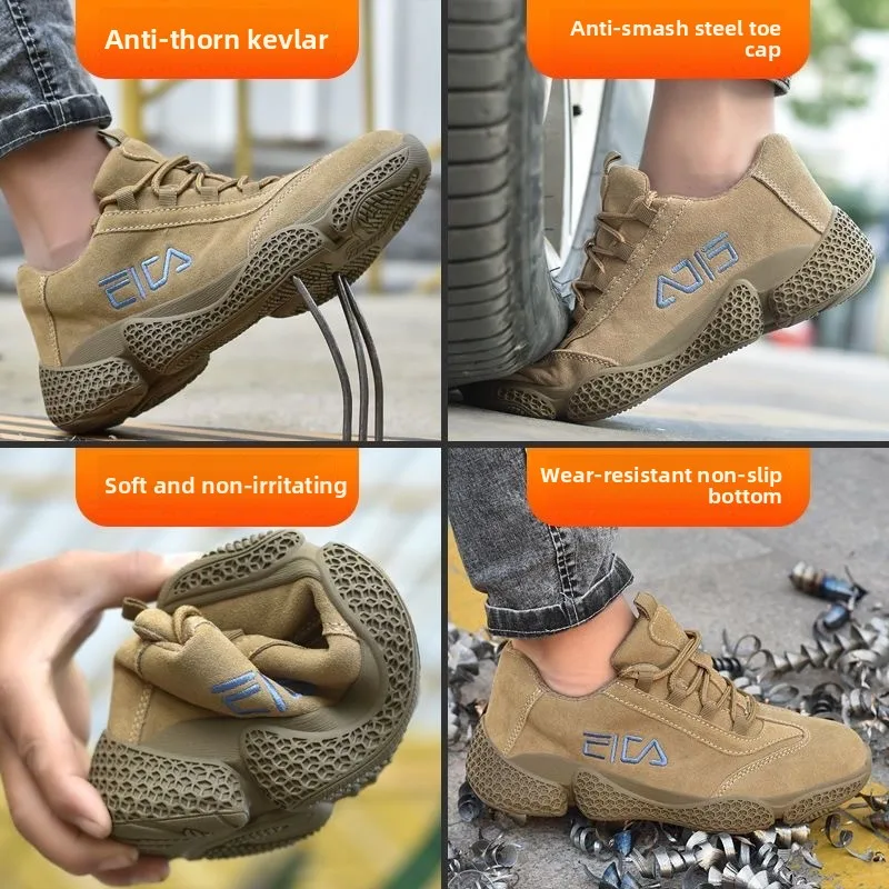 Sapatos de segurança masculinos fivela rotativa botas de trabalho segurança dedo do pé de aço respirável sapatos de segurança antiderrapante calçado de trabalho à prova de punctura