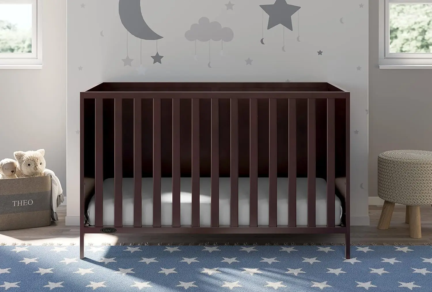 Cuna Convertible 3 en 1 (Espresso), se convierte en cama y cama de día para niños pequeños, se adapta a colchón de cuna estándar de tamaño completo