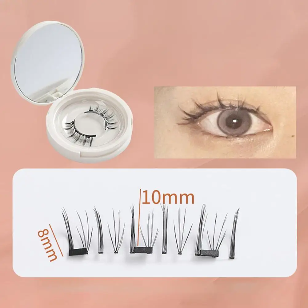 3d Natuurlijke Magnetische Wimpers Met 4 Magnetische Wimpers Herbruikbare Magnetische Valse Wimpers Draagbare Cosmetische Tool