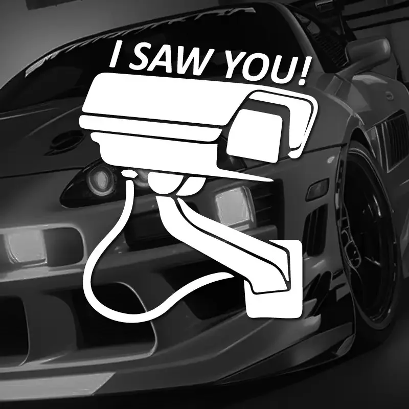 I Saw You Funny Surveillance Camera Sticker, Vinyl Decal for Car, Truck, Motorcycle and Laptop