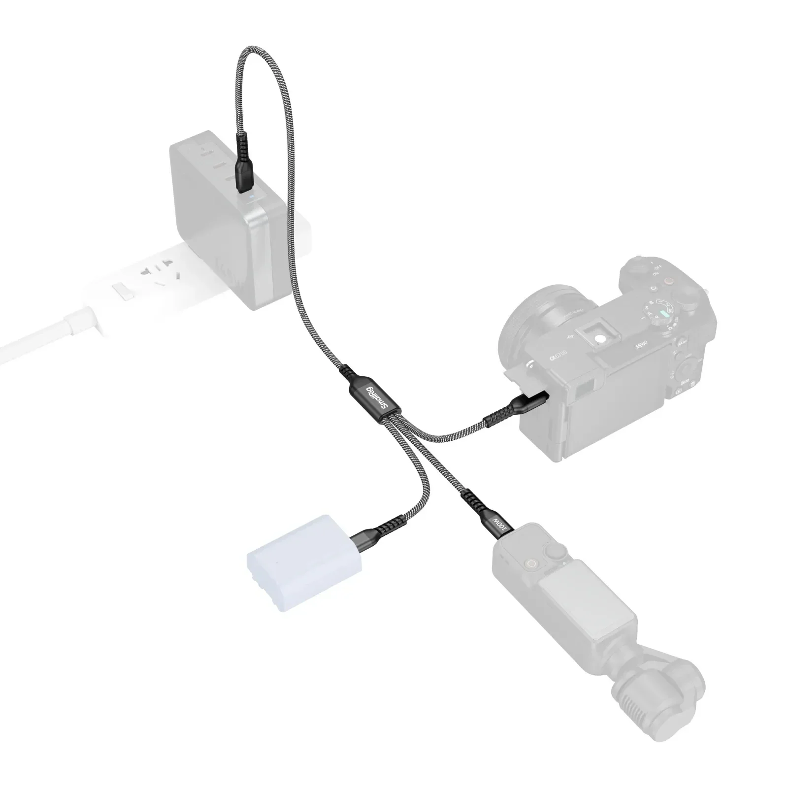 Smallrig 3-in-1 Typ C Ladekabel 1,2 m USB-C auf USB-C Datenkabel für Kamera Smartphone Laptop Aufladen Videoübertragung
