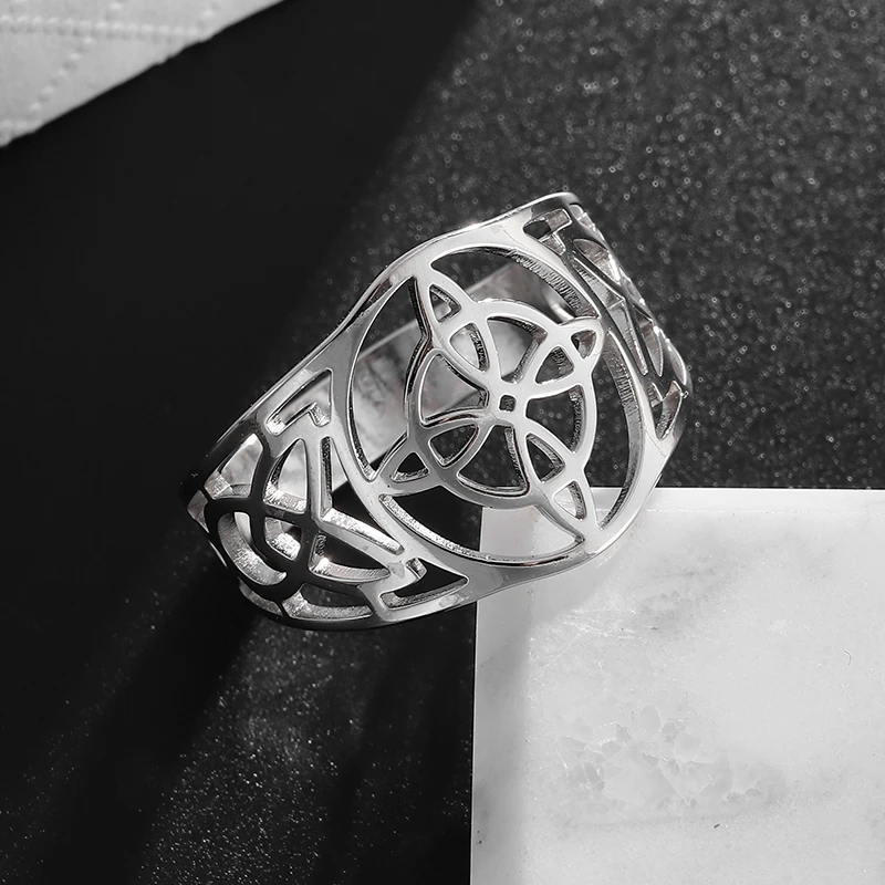 Classic Witch Knot Stainless Steel Ring Men Women Fashion Casual Party Knight Amulet Accessories