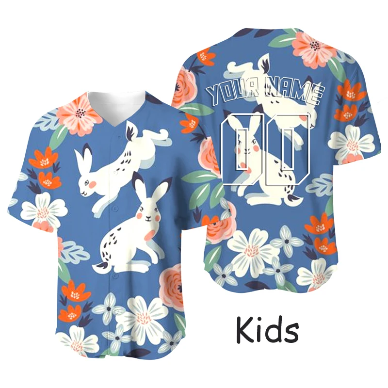 Rabbit Designer Baseball Jersey Custom Name Kids Blouses T-shirt Child Sportswear Quick Dry Original Baby Baseball Shirts