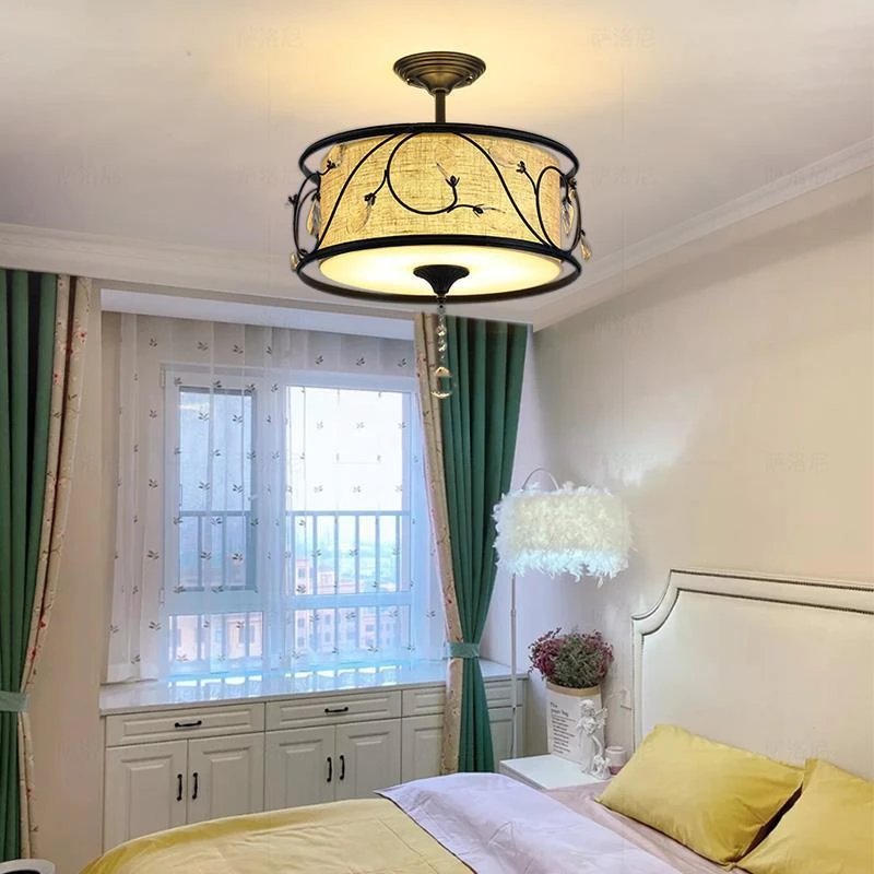 

American Countryside Retro Fashion Modern Ceiling Light Living Room Bedroom Dining Room Study Crystal Minimalist Ceiling Light