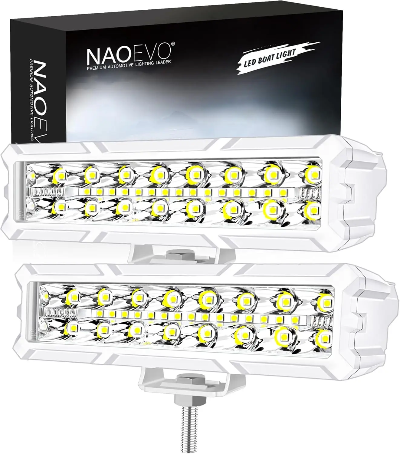 

NAOEVO 6 Inch LED Boat Lights Marine LED Light Bar 50W 4000LM Spot Flood Pontoon Dock Deck Lights for Truck ATV UTV Golf Cart