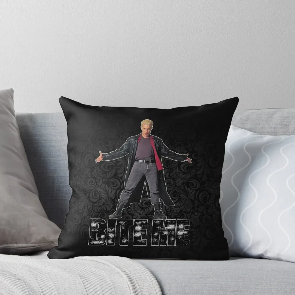 

Spike from Buffy - Bite Me Throw Pillow luxury sofa pillows Pillow Cases Decorative Decorative Cushions pillow