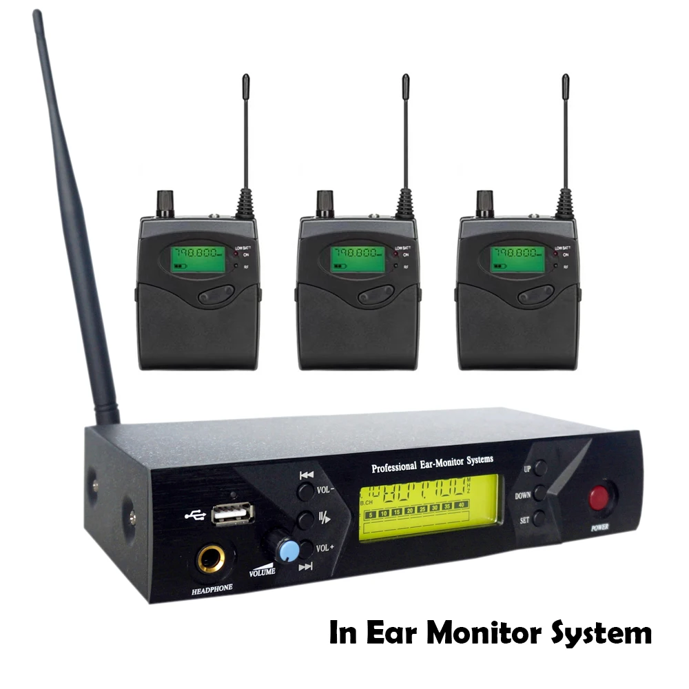 Leicozic-Sistema de Monitor de escenario inalámbrico SR510, 3 receptores, monitoreo de oído, retorno de escenario para cantante/altavoz Pro, equipo de Audio