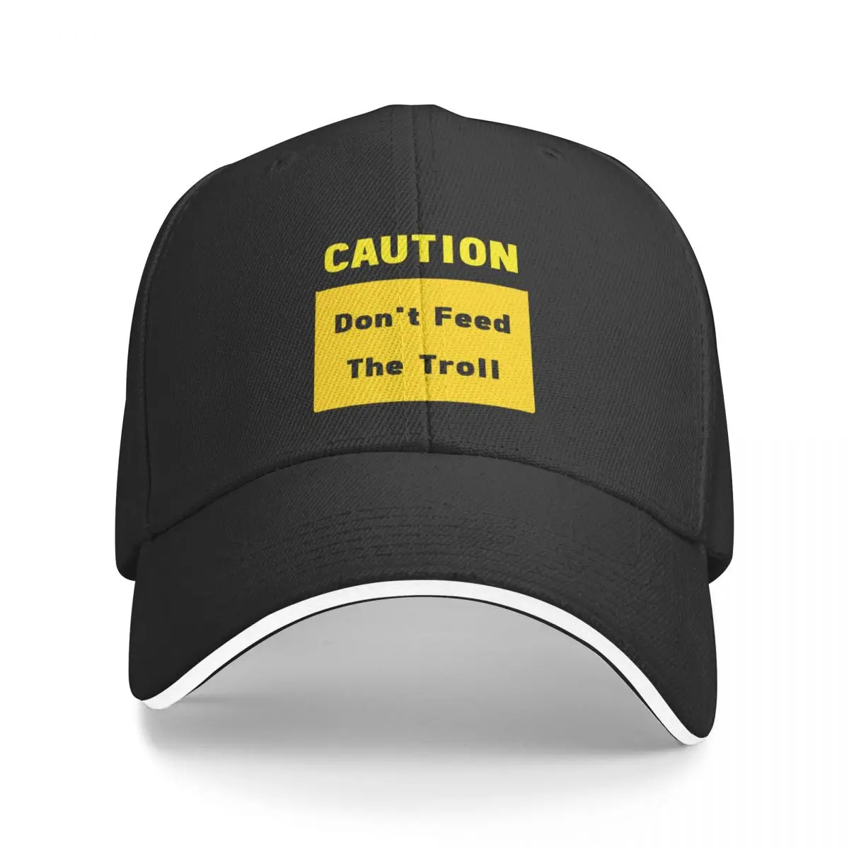 Caution. Dont Feed The Troll Sign Baseball Cap Bobble Hat Vintage Wild Ball Hat Mens Tennis Women's