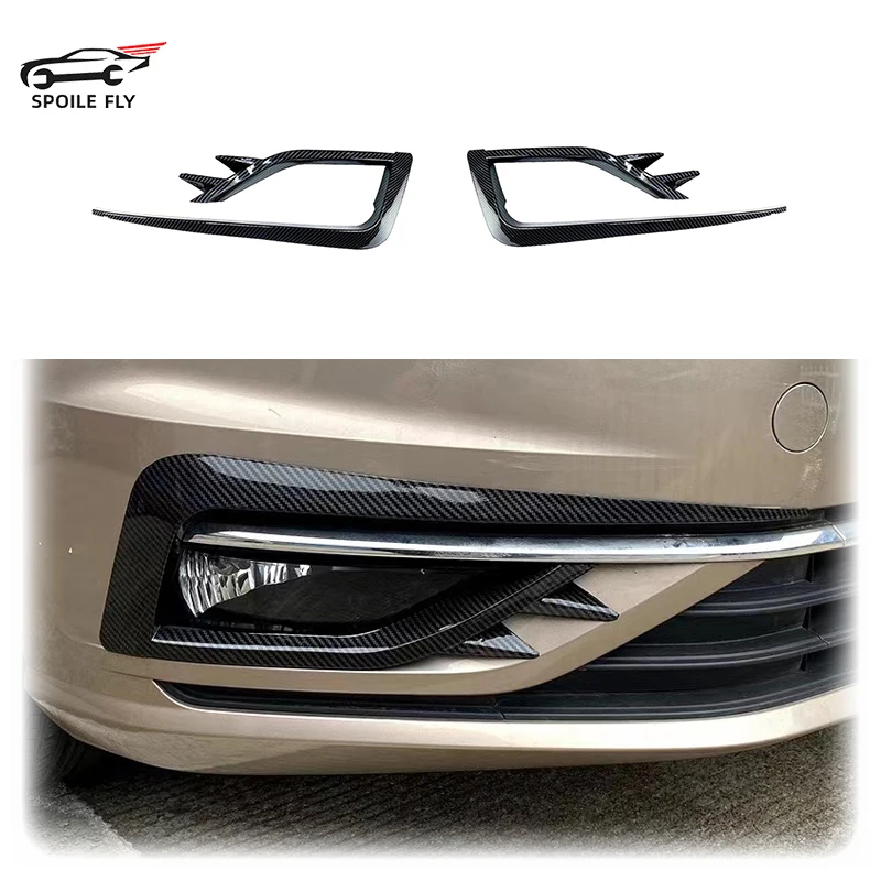 For VW Golf 7 MK7 7.5 VII 2017-2019 Face lift Front Bumper Fog Light Grille Cover Trim Wind Knife Razor Style Canards Kit