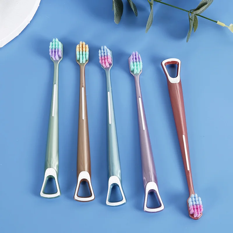 New Oral Health Care Tongue Coating Toothbrush Soft Hair Detachable Travel Convenient Net Scraper Toothbrush Of Family Suit