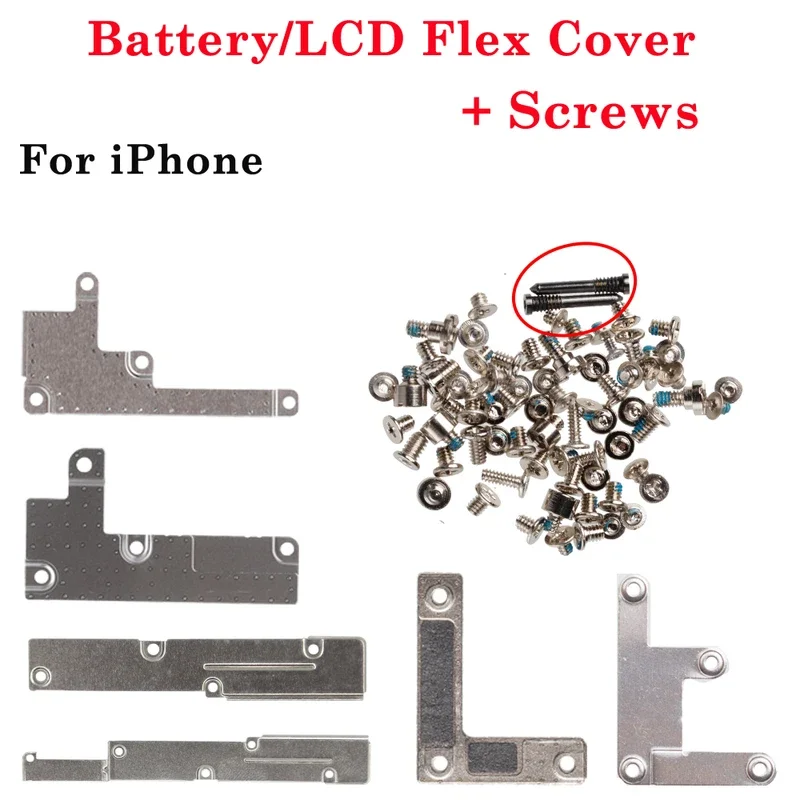 Battery LCD flex cable cover full screw for iPhone 5S se 6 6s 7 8 plus X XR XS 11 12 13 Pro Max inner metal bracket clip holder