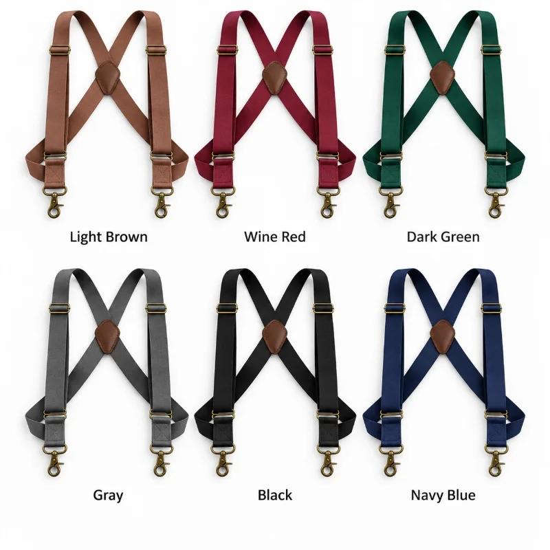 1Pc 3.5cm Wide Men Suspenders 2 Clips Adjustable Elastic Braces for Pants Trousers Business Suit Wedding Formal Wear Accessories