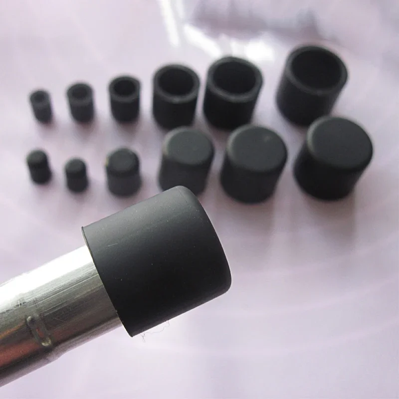 1/5/10/50PCS 3-80mm Black Silicone Rubber Round Caps Dustproof Sealing Cap Steel Pipe End Cover Round Pipe Insertion Plug