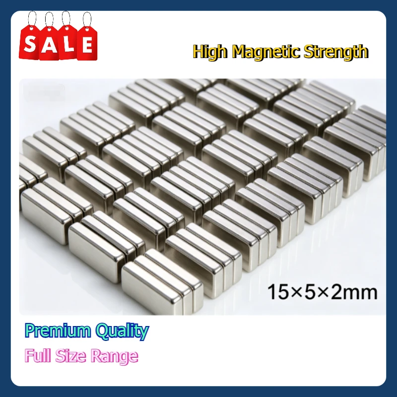 Premium 15x5x2mm NdFeB Rare Earth Magnet | Quality Guaranteed Strong Permanent Block for Home & Office