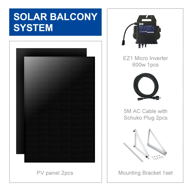 Yonz  600W balcony solar mounting complete solar kit Balkonkraftwerk 600w balkony solar system grid 600w for Germany