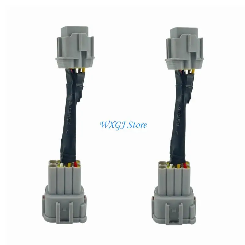 

37JE 2pcs Headlight Conversion Adapters Fit for 2003+ 350z Wiring 8 to Halogen 6